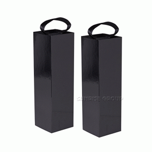Προσαρμοσμένο ορθογώνιο πτυσσόμενο κουτί συσκευασίας κρασιού με λαβή