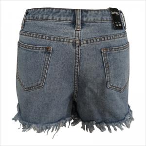 τυπωμένο slogam δαντέλα μέχρι frey hem κοντό WS1483