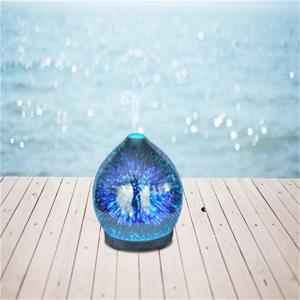 Χειροκίνητος έλεγχος υγρασίας και φορητή εγκατάσταση με υπερήχους 3D γυάλινο πυροσβεστικό αρωματικό διαχύτη πετρελαίου