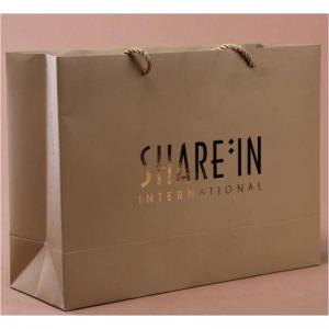 ματ πλαστικοποιημένες χάρτινες τσάντες από χαρτόνι χρυσού με λογότυπο