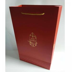 ματ πλαστικοποιημένες χάρτινες τσάντες από χαρτόνι χρυσού με λογότυπο