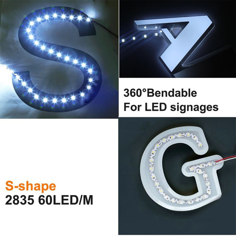 Νέο Άφιξη Σχεδιασμός Σχεδίου IP20 Smd 2835 S Σχήμα Λάστιχο Λυγαριές LED ταινίες Ευέλικτη LED Strip 360 βαθμοί