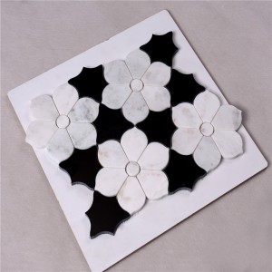 HSC62 Όμορφο μαύρο και λευκό κεραμίδι Μπάνιο με μαρμάρινο μωσαϊκό πλακάκι δαπέδου και κεραμίδι τοίχου