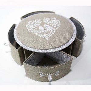 ζεστό καραμέλα σοκολάτα γύρο άκαμπτο κουτί δώρου