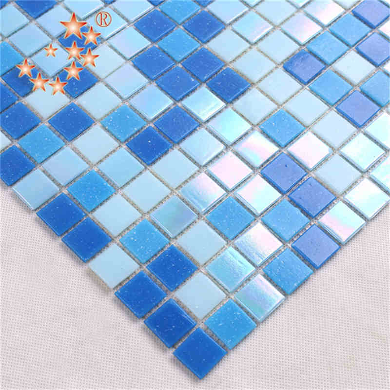 Φτηνές μπλε γυάλινη πισίνα Μωσαϊκό πλακάκι Προσαρμοσμένο μέγεθος Dolphin σχήμα Wyih Multi Color