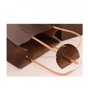 Προσαρμοσμένη εκτύπωση χειροποίητων αγορών Καφέ τσάντα Kraft Paper με λαβές