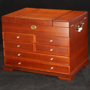 Τριπλό καπάκι ξύλινο κουτί κοσμήματα