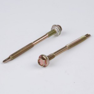 Βίδα αυτόματης διάτρησης με πλαστική ροδέλα, διπλό σπείρωμα, γαλβανισμένη, εξαγωνική κεφαλή