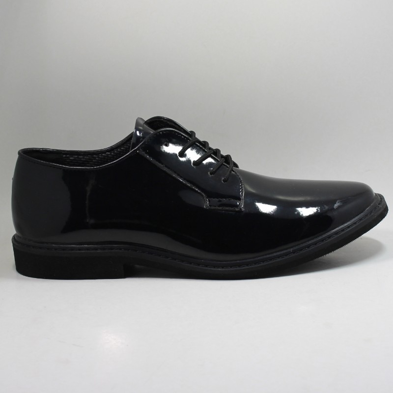 Μαύρα παπούτσια δερμάτινα στρατιωτικά αρσενικά γραφείο