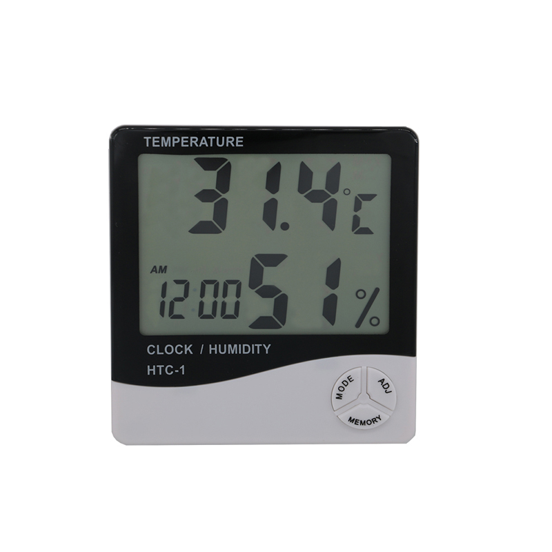 Οθόνη μετρητή υγρασίας αυτοκινήτου στο εσωτερικό του γραφείου και ενσωματωμένο ρολόι με μεγάλη οθόνη LCD Υγρόμετρο θερμόμετρου
