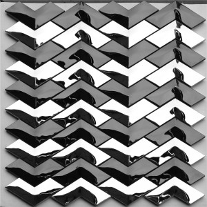 Fishbone V-σχήμα κυματιστό πλακάκι για διακόσμηση τοίχου HSW18012