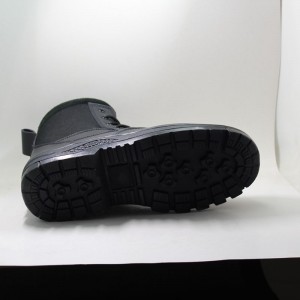 Υψηλό αστράγαλο μαύρο γνήσιο δερμάτινο στρατό στρατιωτική εκκίνηση