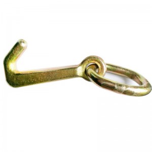 G70 Σφυρήλατο Mini J Γάντζος με Κίτρινη πλάκα με συγκολλημένο σύνδεσμο