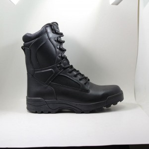 Γνήσια δερμάτινα στρατιωτικά στρατιωτικά πολεμιστικά μπότες ανδρών με φερμουάρ