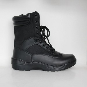 Υψηλό αστράγαλο μαύρο PU επίστρωση δερμάτινο ανώτερο στρατό τακτικής εκκίνησης