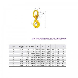 Γάντζος ασφαλείας G80 με περιστρεφόμενο αυτοκόλλητο βαμμένο