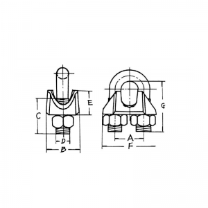 Ψευδάργυρος κλιμακωτός σφικτήρας US Type