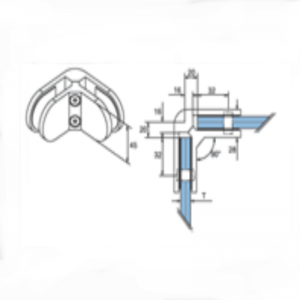 Από ανοξείδωτο χάλυβα 90 βαθμών μεσαίο γυαλί σφιγκτήρα