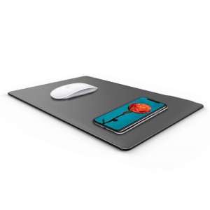 KPS-HBQ22 2 σε 1 Προσαρμοσμένο QI 5W υψηλής ποιότητας δερμάτινο λεπτό ποντίκι ασύρματο φορτιστή