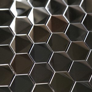 Εξαγωνική μαύρη κουζίνα μπάνιου Blacsplash από ανοξείδωτο χάλυβα ψηφιδωτά πλακάκια