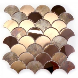 Όμορφη κλίμακα ψαριών Ορείχαλκος Inlay κεραμίδι Antique χάλκινο καθρέφτη χαλκού μωσαϊκό