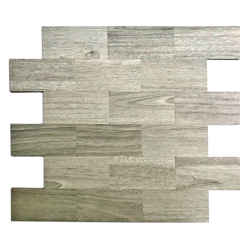 Τρισδιάστατο ξύλινο στυλ μοντέρνο υπόγειο μείγμα Αλουμίνιο Mosaico πλακάκια πλακιδίων και πλακάκια Backsplash Stick