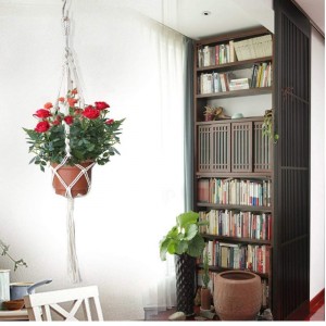 Χειροποίητο βαμβακερό κορδόνι κρεμάστρας για δώρο γύρο \u0026 τετράγωνο γλάστρες (Pot δεν περιλαμβάνονται)