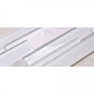 HSD131 Ζεστό Πώληση Τελευταία Σχεδιασμός Λευκό Carrara Μάρμαρο Μικτή Γυαλί Μωσαϊκό Κουζίνα Backsplash Μετρό Πλακάκια