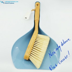 Akbrand Bamboo Χειριστείτε το πινέλο Dustpan στο Sky Blue Color