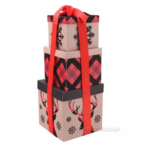 Custom Design Χριστουγεννιάτικο πακέτο συσκευασίας, συσκευασία δώρου γενεθλίων, κουτί χαρτί τούρτα