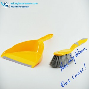 Akbrand Dustpan Brush Broom με TPR soft Dustpan Entrance και TPR soft Handle