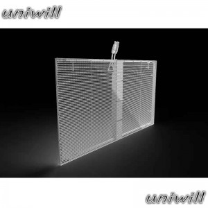 Υψηλής ποιότητας κατασκευαστής πλήρους χρώματος διαφανής οθόνη LED / P3.91 παράθυρο γυαλί πλέγμα οθόνη