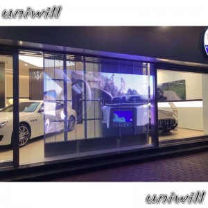 Υψηλής ποιότητας κατασκευαστής πλήρους χρώματος διαφανής οθόνη LED / P3.91 παράθυρο γυαλί πλέγμα οθόνη