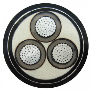 Μεσαία τάση 11KV 3 πυρήνα θωρακισμένο καλώδιο / PVC Swa ηλεκτρικό καλώδιο χάλυβα σύρμα