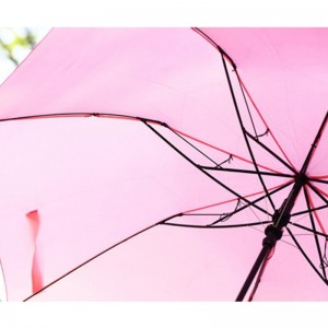 2019 Αυτόματη ανοιχτή κίτρινη πάπια ξύλινη λαβή γάντζο 2 πτυσσόμενη ομπρέλα