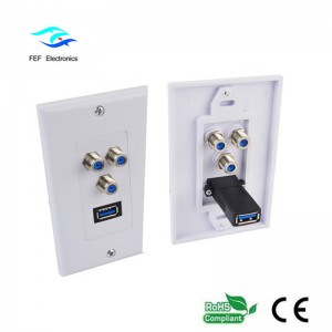 Επιτοίχια πλάκα USB3.0 AM + 3F Επιτοίχια πλακέτα πρόσοψης 115 * 70MM Κωδικός: FEF-M-026