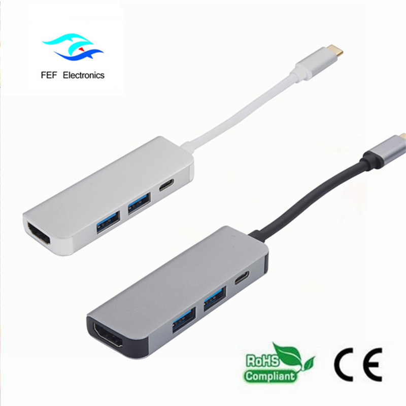 USB Τύπος c / HDMI θηλυκό + 2 * USB3.0 Γυναίκα + SD + TF Μετατροπέας Κωδικός: FEF-USBIC-022