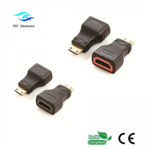 HDMI θηλυκό έως mini HDMI αρσενικό προσαρμογέα χρυσό / επινικελωμένο Κωδικός: FEF-H-022