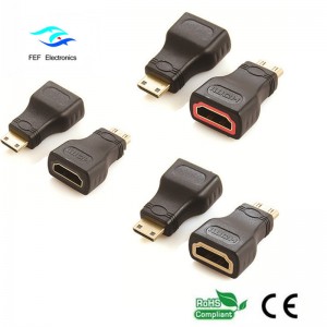 HDMI θηλυκό έως mini HDMI αρσενικό προσαρμογέα χρυσό / επινικελωμένο Κωδικός: FEF-H-022