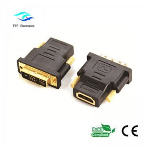 DVI (18 + 1) αρσενικό σε HDMI θηλυκό προσαρμογέα χρυσό / επινικελωμένο Κωδικός: FEF-HD-002