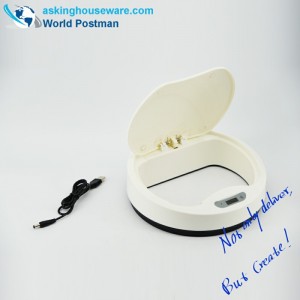 AKbrand Οικιακό Αυτόματο Επαγωγικό Δοχείο Απορριμμάτων με Ηλεκτρικό Φορτιστή, Παγωτό λευκό, 15 λίτρα