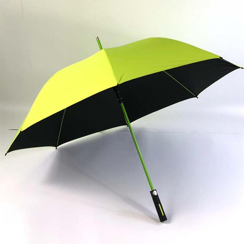 Προσαρμοσμένο πολύχρωμο πλαίσιο από υαλοβάμβακα για μεγάλο χρονικό διάστημα Χειριστείτε Straight Windproof Golf Umbrella