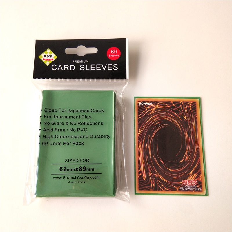 Πράσινο ματ μανίκια φύλακα καταστρώματος για μάρκες για ιαπωνική κάρτα τυχερού παιχνιδιού μεγέθους 60x87mm