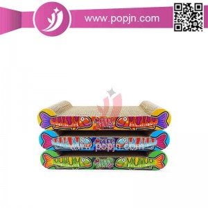 Ανθεκτική χαριτωμένη μορφή γάτας Κυματοειδές χαρτόνι Cat Scratcher Cat Bed