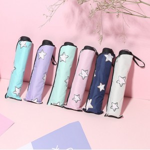 Ομπρέλα βροχής που αλλάζει χρώμα με χειροκίνητη ανοιχτή λειτουργία 3 πτυσσόμενη ομπρέλα