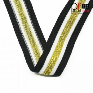 μαύρη / κίτρινη / λευκή ταινία με ταινία υψηλής ποιότητας από χρυσό σύρμα