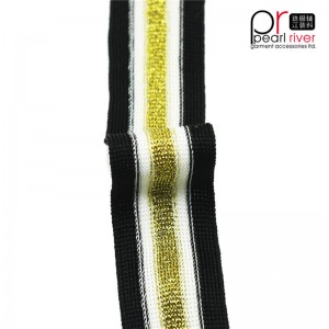 μαύρη / κίτρινη / λευκή ταινία με ταινία υψηλής ποιότητας από χρυσό σύρμα