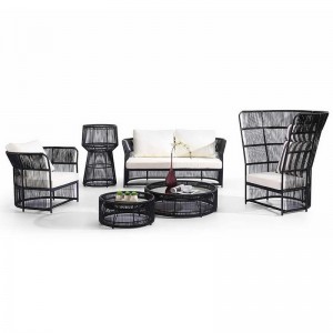 Σύγχρονη υπαίθρια έπιπλα κήπου Rattan Sofa Set