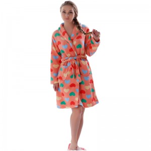 Γυναίκες Τυπωμένο Fleece Robe Ενηλίκων Pajama