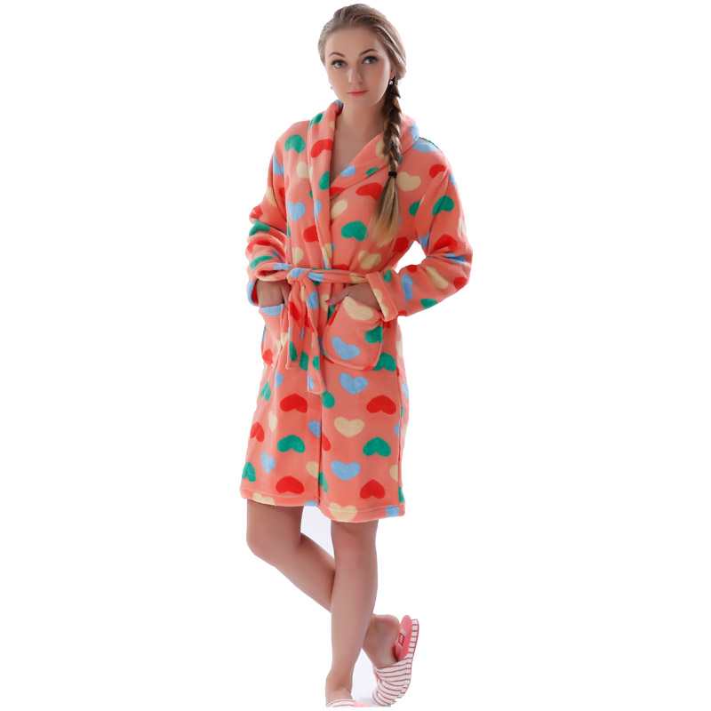 Γυναίκες Τυπωμένο Fleece Robe Ενηλίκων Pajama